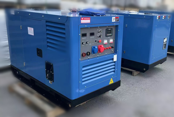 Roues de chariot 400 Ampères Arc Mig machine de soudage en courant continu 20kva générateur de générateur de courant alternatif soudeur diesel 500a