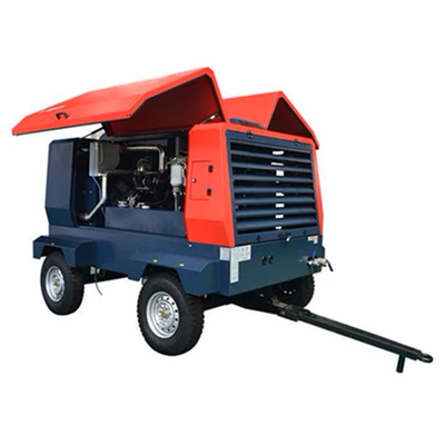 Compresseur d'air à vis moteur diesel 8 bar 120 cfm 185 cfm 400 cfm pour l'industrie minière