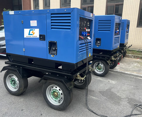Roues de châssis mobiles 450A machine de soudage Mig à courant continu générateur de soudeur diesel de 500 Ampère avec alimentateur de fil