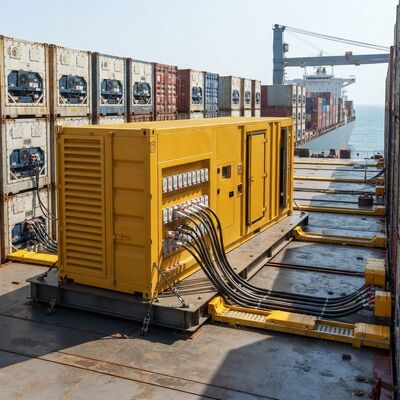 Générateur diesel silencieux de type reefer 400kw 600kva 60Hz, groupe électrogène pour conteneur frigorifique avec prises
